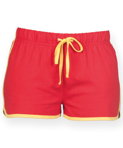 Pantalones cortos retro de mujer | Rojo/Amarillo