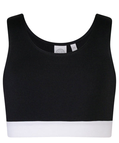 Top corto de moda infantil | Negro/Blanco