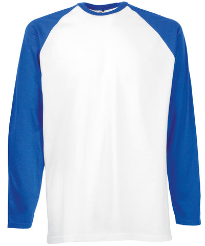 Camiseta de bisbol de manga larga | Blanco/Azul Real
