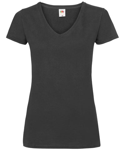 Camiseta de mujer cuello en V Valueweight | Negro