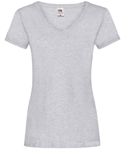 Camiseta de mujer cuello en V Valueweight | Gris Jaspeado