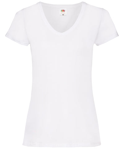 Camiseta de mujer cuello en V Valueweight | Blanco