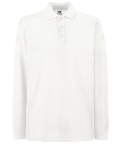 Polo de manga larga premium | Blanco