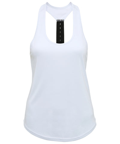 Chaleco de rendimiento con espalda de tiras para mujer TriDri® | Blanco