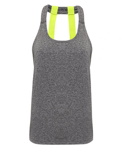 Camiseta de tirantes con doble correa para mujer TriDri® | Melange Negro