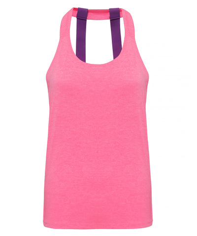 Camiseta de tirantes con doble correa para mujer TriDri® | Rosa Melange Relmpago