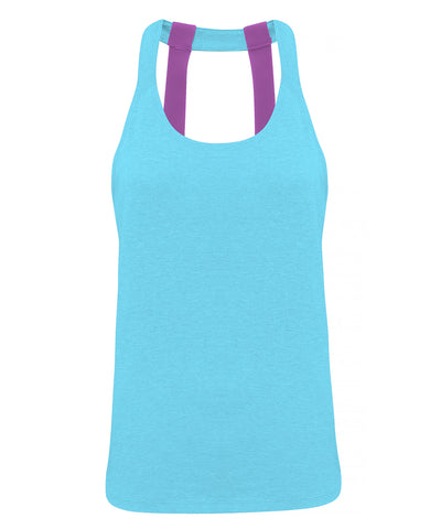 Camiseta de tirantes con doble correa para mujer TriDri® | Melange Turquesa