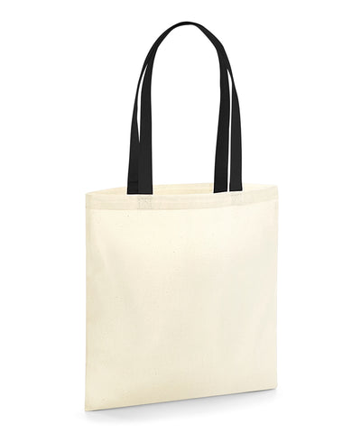 Bolsa ecolgica EarthAware® para la vida - asas de contraste | Natural/Negro