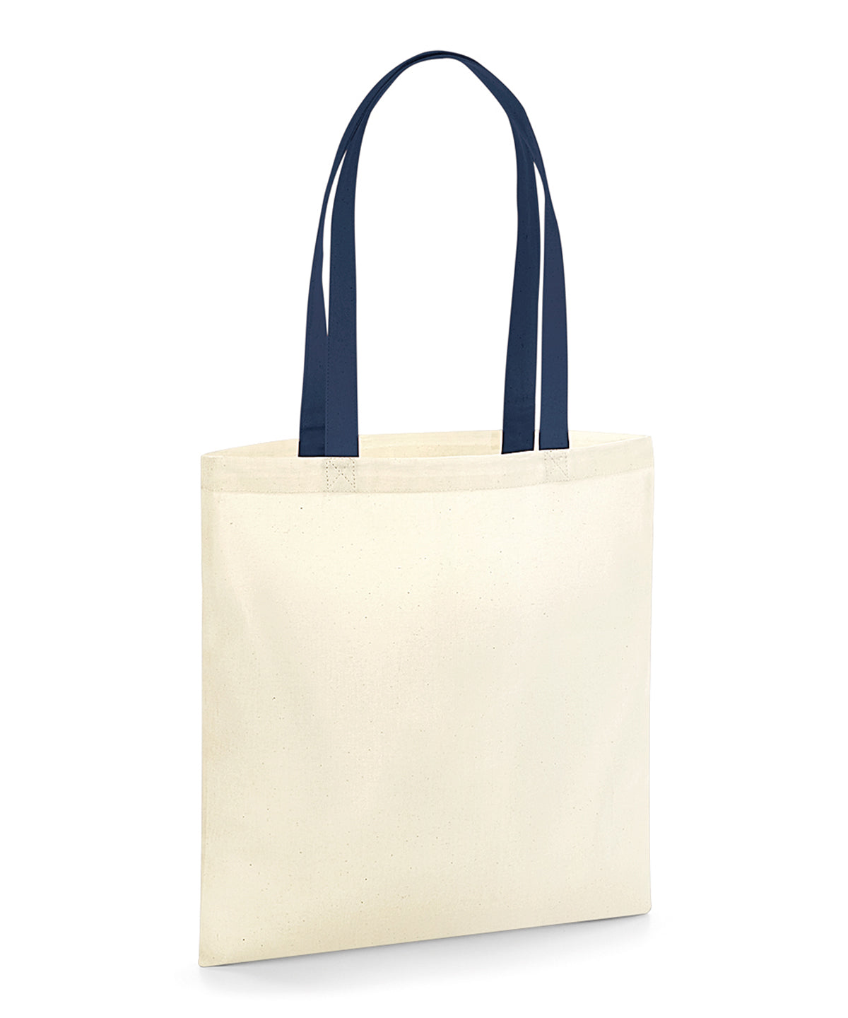Bolsa ecolgica EarthAware® para la vida - asas de contraste | Natural/Azul Marino Francs
