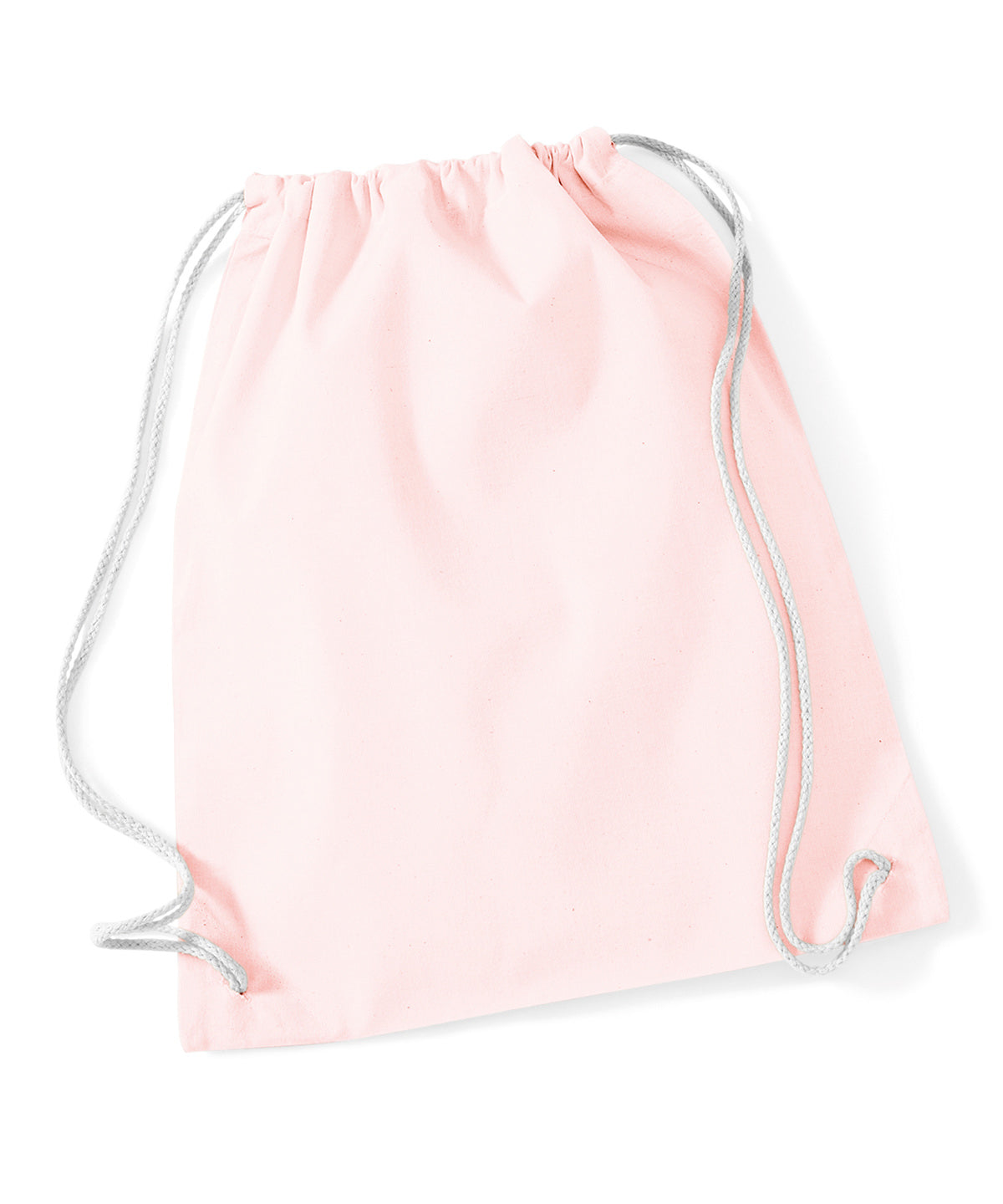 Saco de gimnasio de algodn | Rosa Pastel/Blanco
