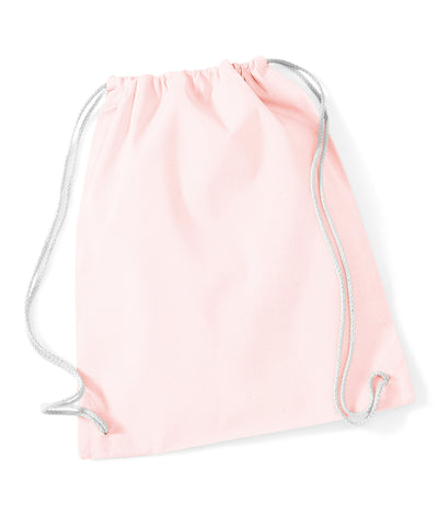 Saco de gimnasio de algodn | Rosa Pastel/Blanco