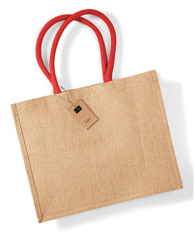 Bolso clásico de yute | Rojo Natural/Rojo Brillante