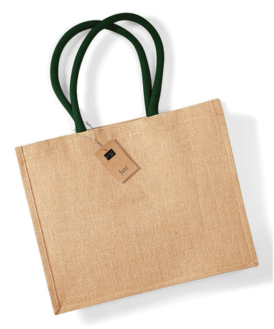 Bolso clásico de yute | Verde Natural/Verde Bosque