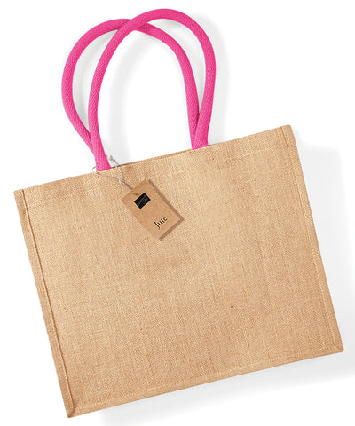 Bolso clásico de yute | Natural/Fucsia