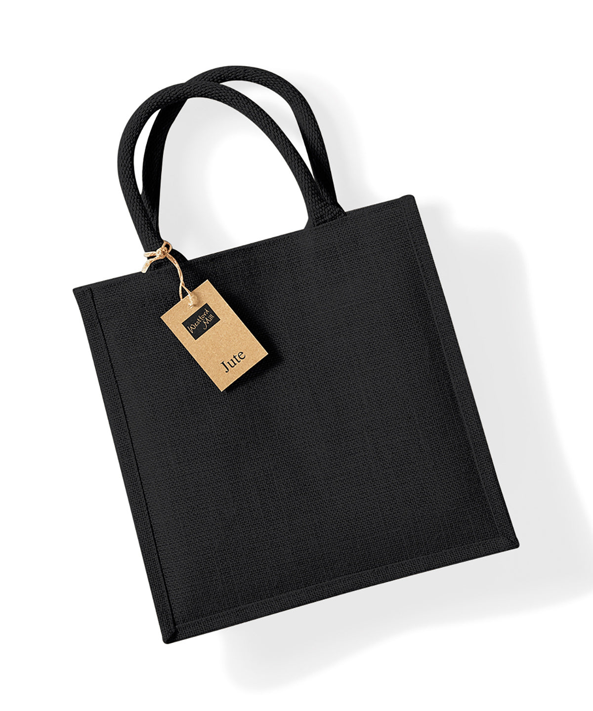 Bolso de yute midi | Negro/Negro