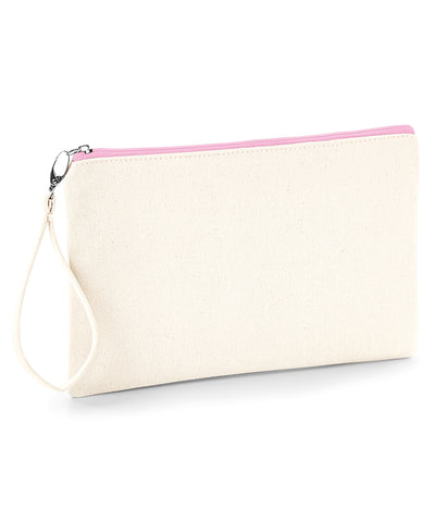 Bolso de muñeca de lona | Natural/Rosa