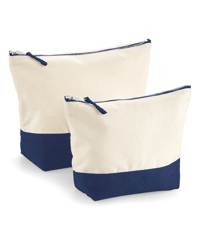 Bolso de accesorios de lienzo con base sumergida | Natural/Marino
