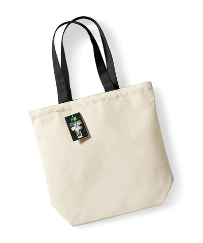 Bolso shopper de algodón de Comercio Justo Camden | Natural/Negro