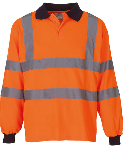 Polo de manga larga de alta visibilidad (HVJ310) | Naranja Claro