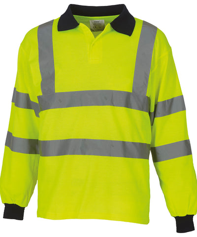 Polo de manga larga de alta visibilidad (HVJ310) | Amarillo Claro