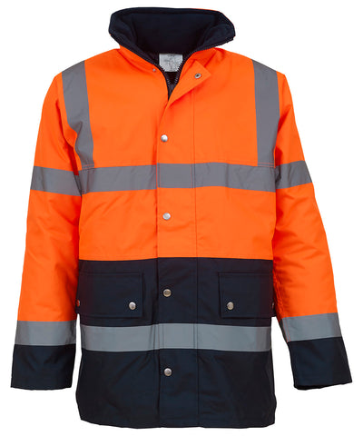 Chaqueta de carretera bicolor de alta visibilidad (HVP302) | Naranja/Marino