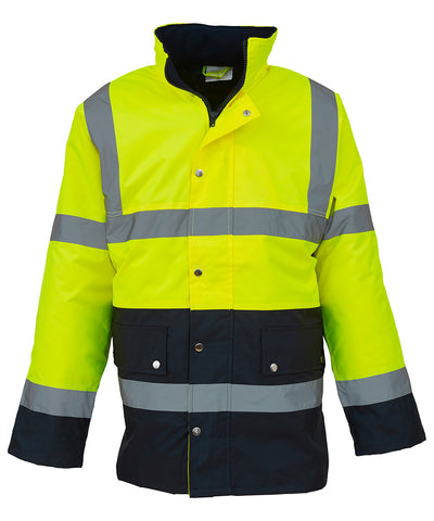 Chaqueta de carretera bicolor de alta visibilidad (HVP302) | Amarillo/Marino