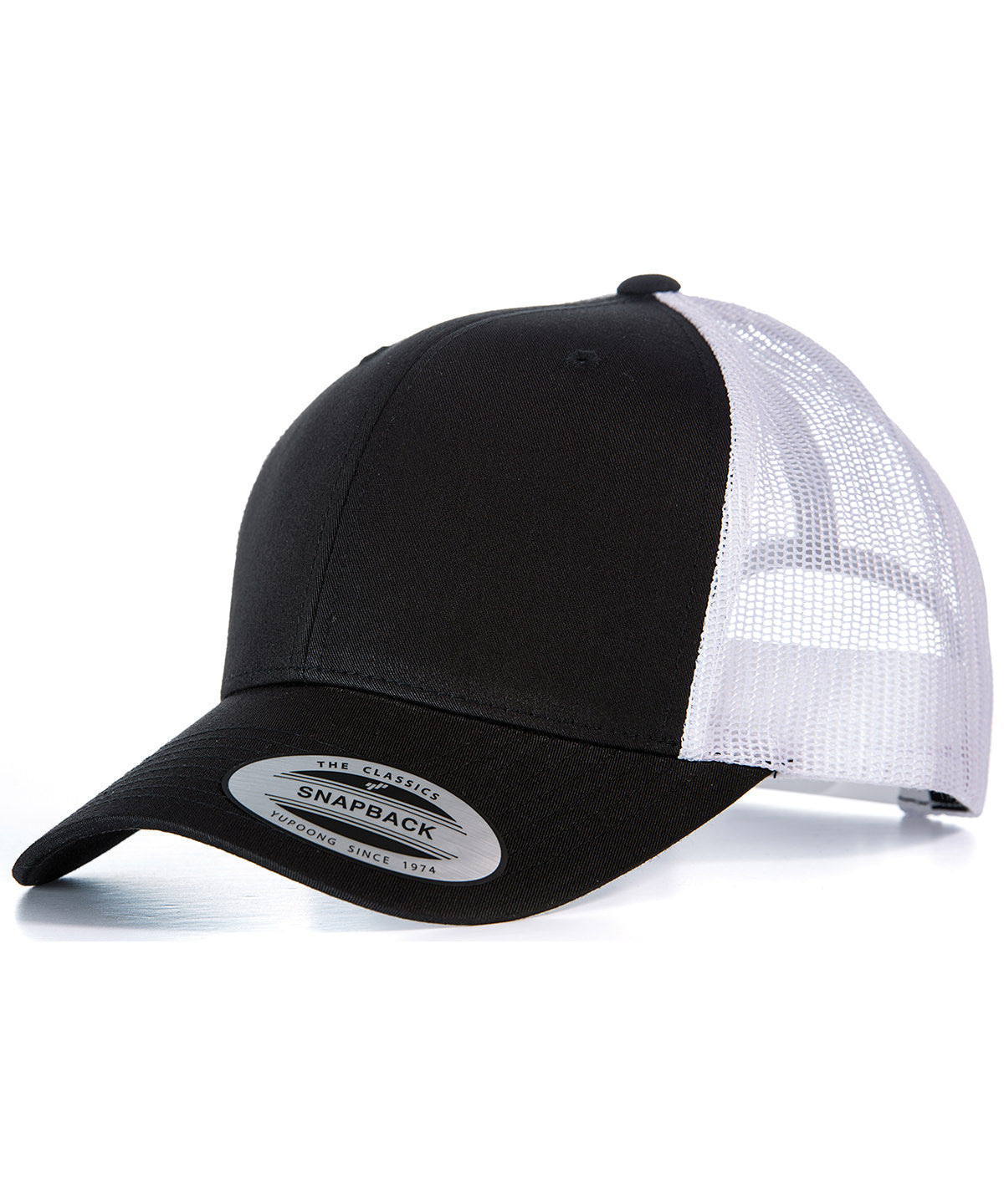 Gorra trucker retro (6606) | Negro/Blanco
