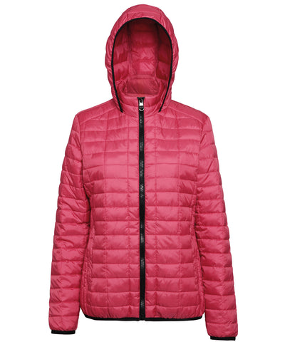 Cazadora con capucha de panal para mujer | Rojo