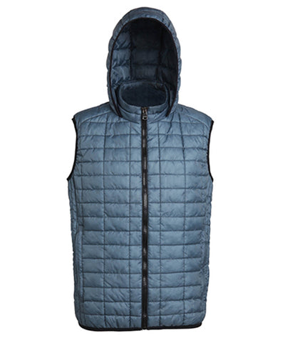 Chaleco con capucha de panal | Gris Acero