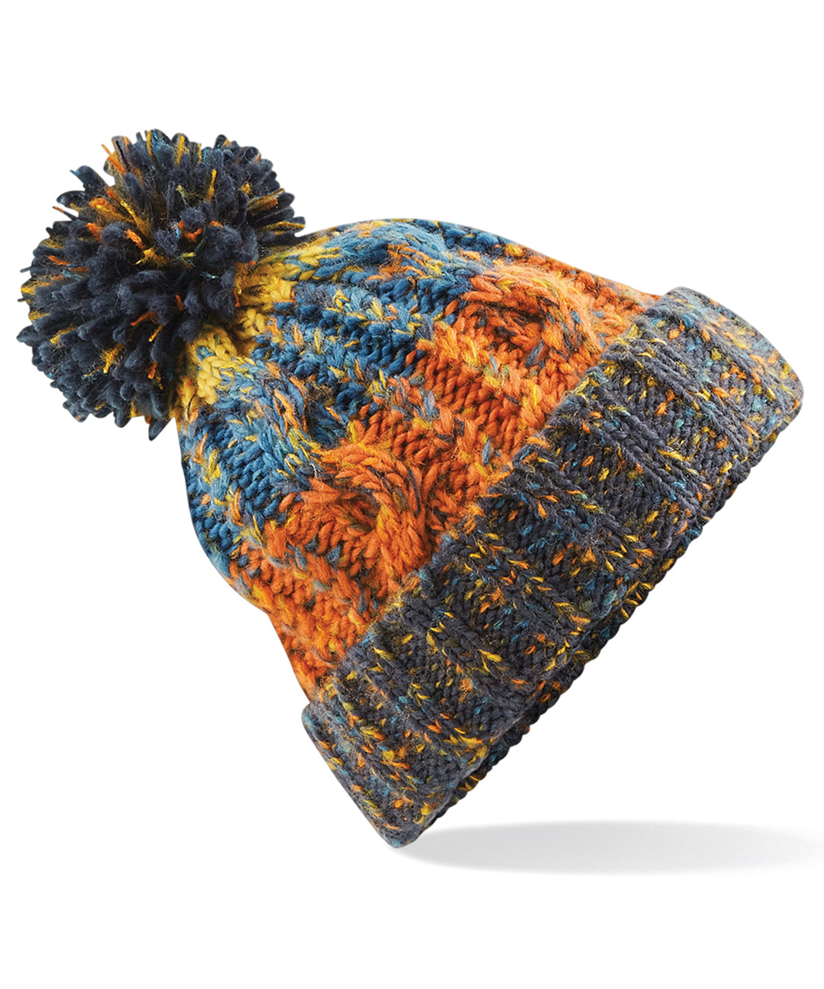 Gorro de lana con pompn y sacacorchos | Retro Blue