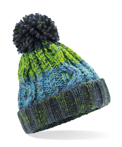 Gorro de lana con pompn y tirabuzn para nios | Gris Elctrico