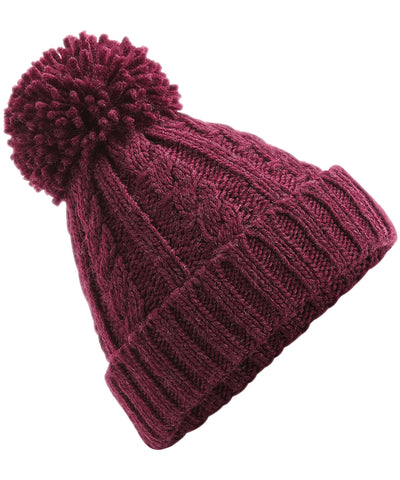 Gorro de punto de cable jaspeado | Burdeos