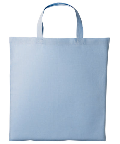Shopper de algodn con asas cortas | Cielo