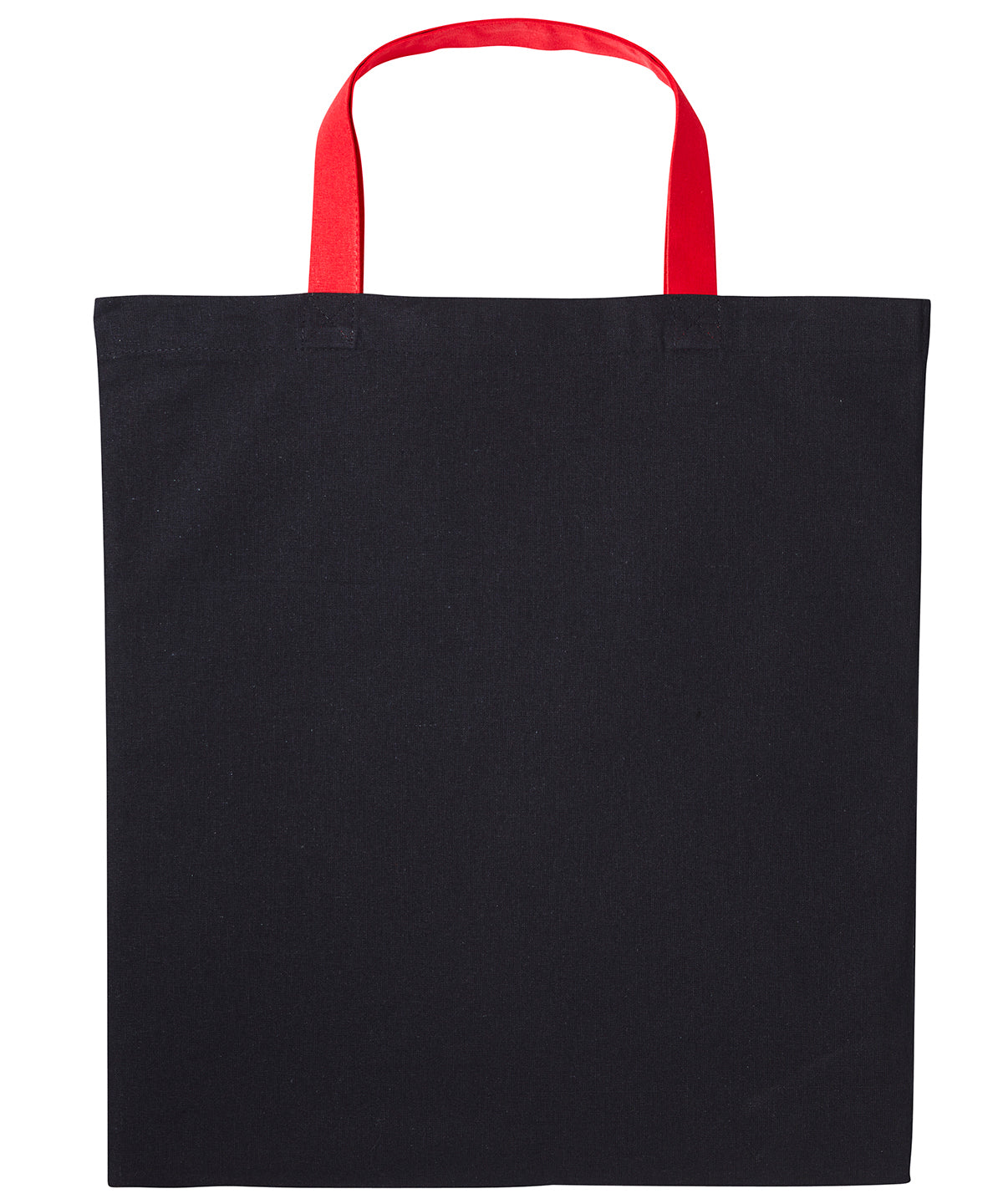 Bolso de algodn Varsity con asas cortas | Negro/Rojo Fuego
