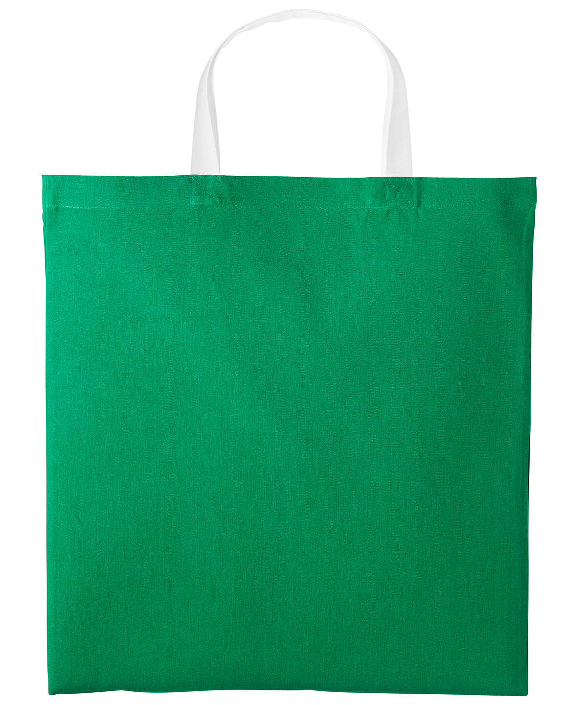 Bolso de algodn Varsity con asas cortas | Verde Kelly/Blanco
