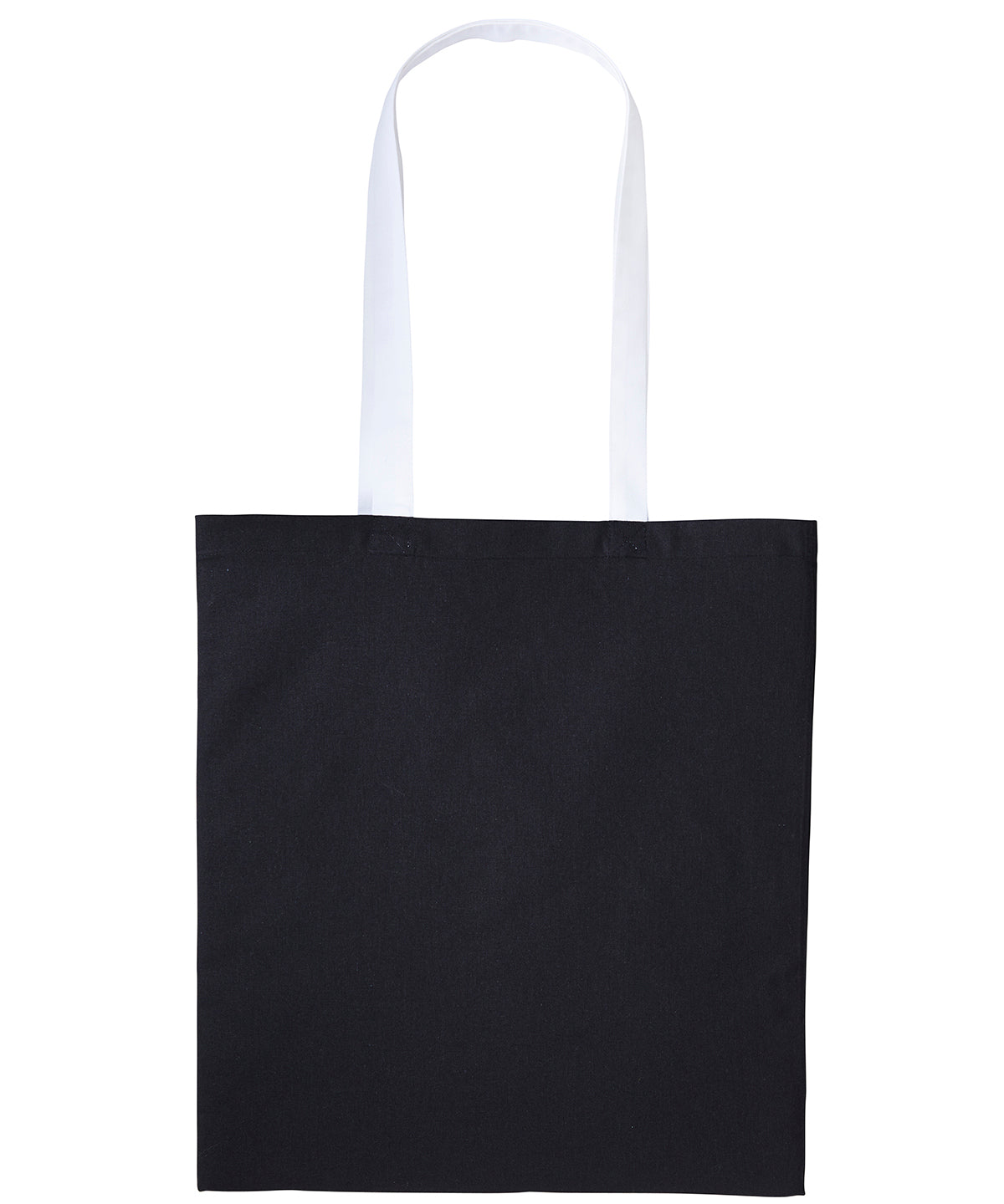 Bolso de algodn Varsity con asas largas | Negro/Blanco