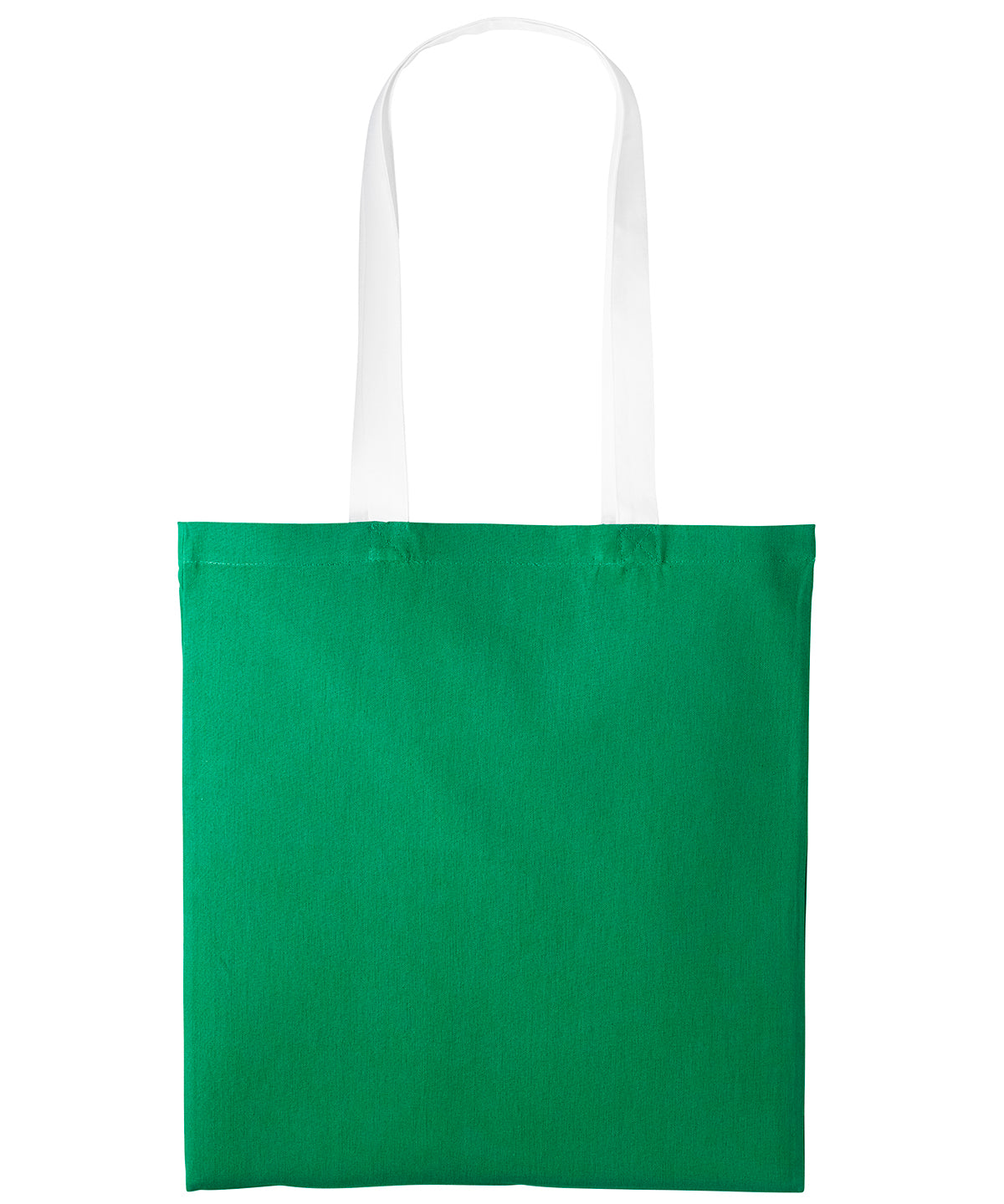 Bolso de algodn Varsity con asas largas | Verde Kelly/Blanco