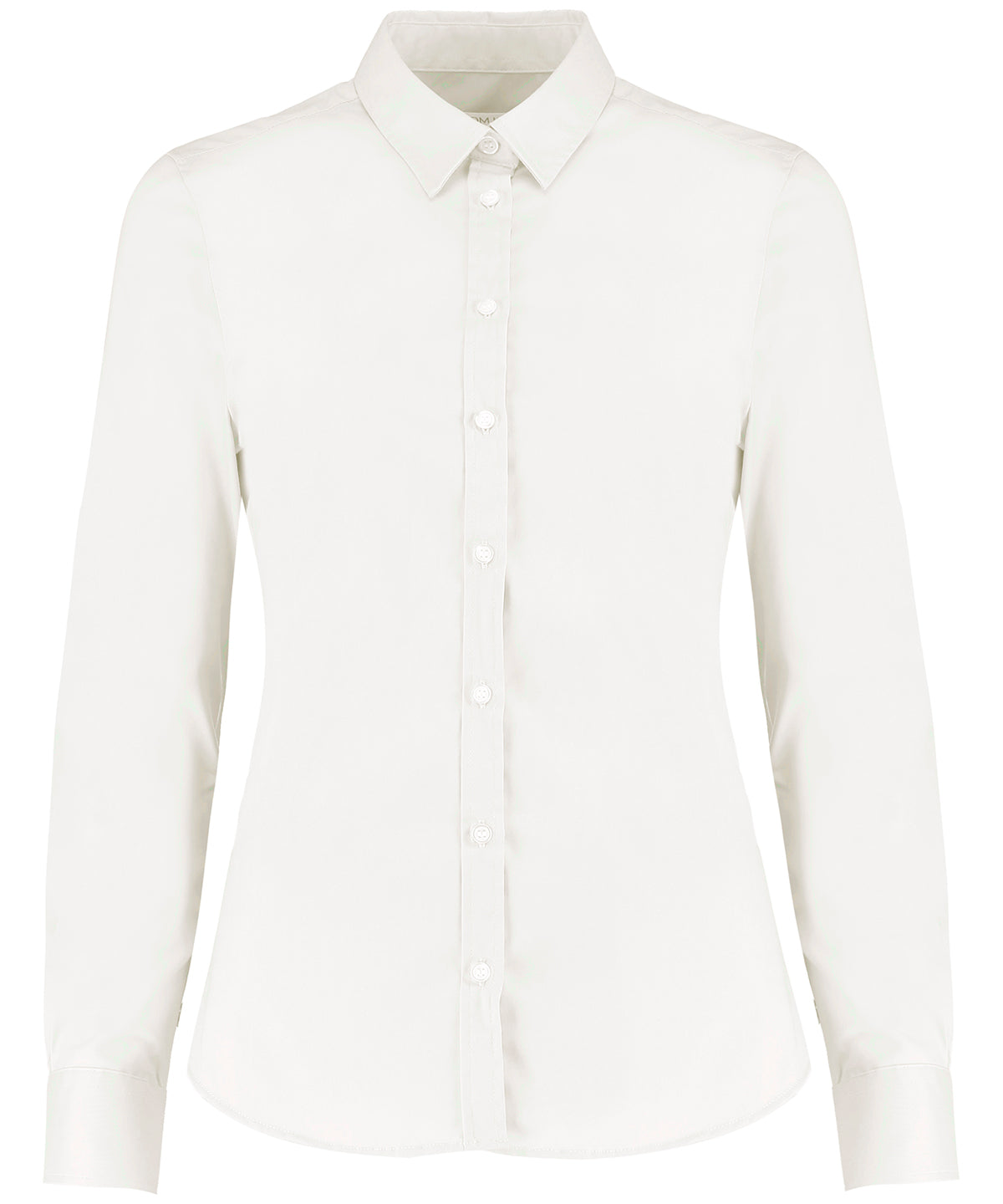 Camisa Oxford elstica de mujer de manga larga (corte entallado) | Marfil