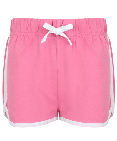 Pantalones cortos retro para nios | Rosa Brillante/Blanco