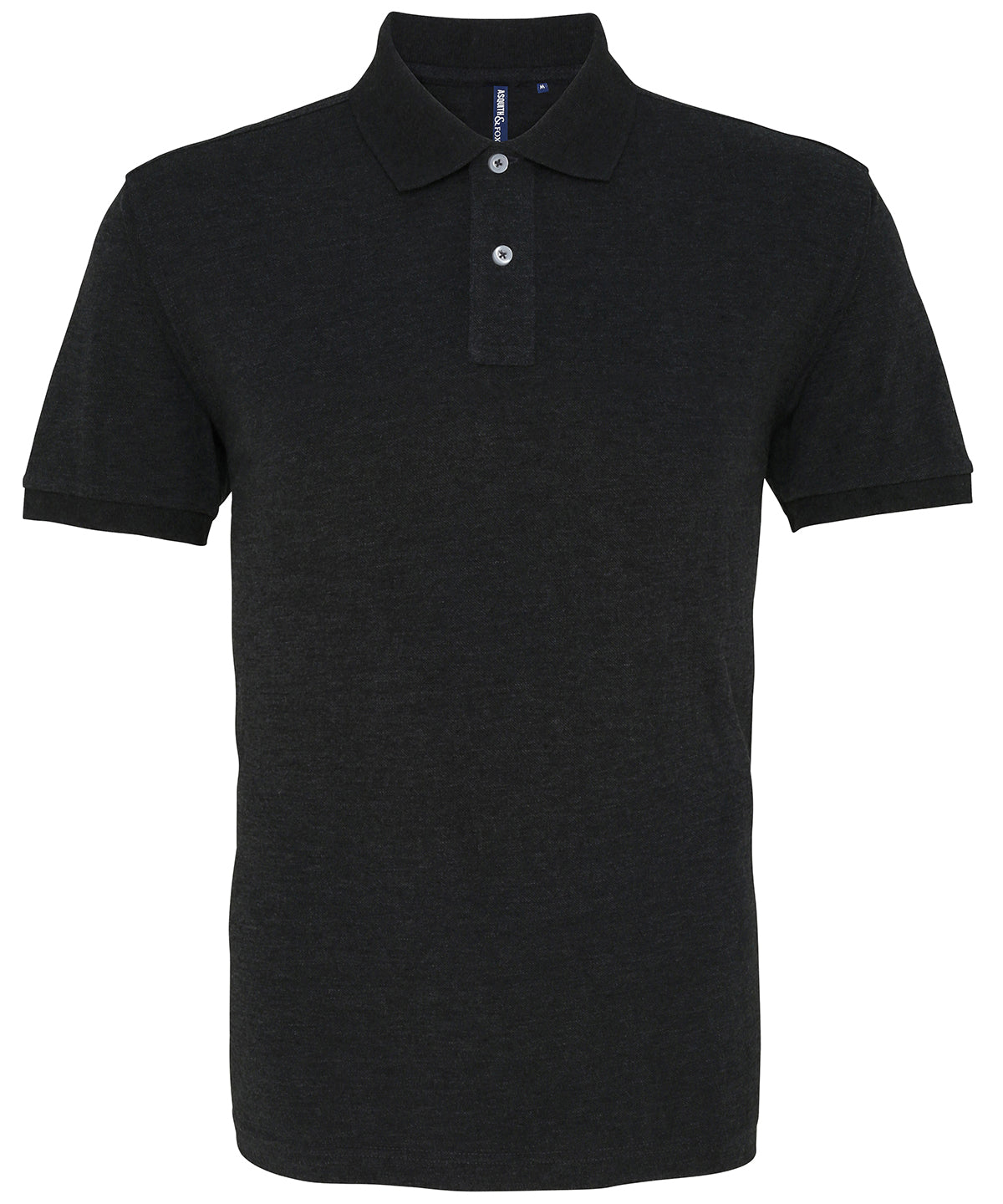 Polo clsico de corte masculino | Negro Jaspeado