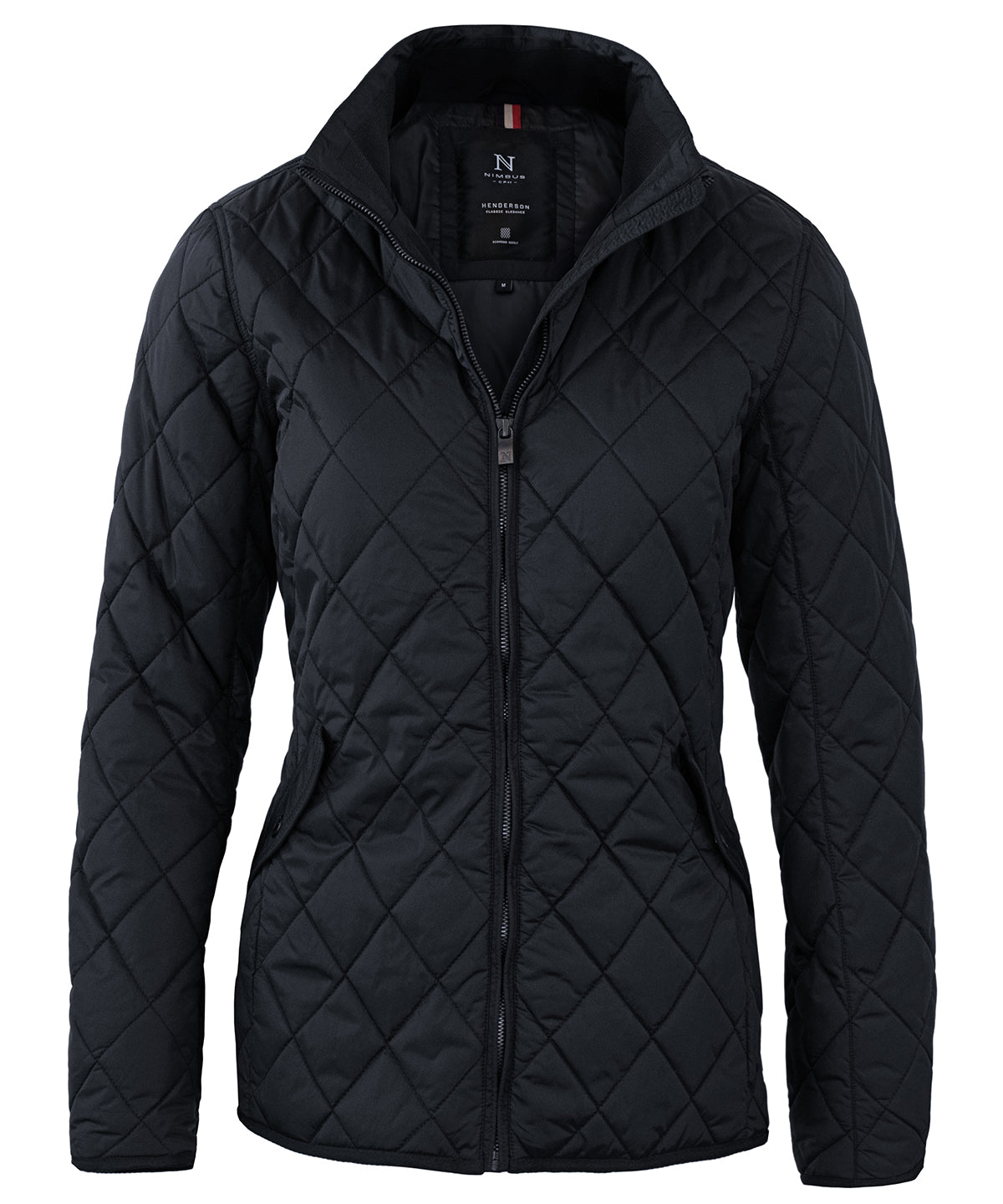 Chaqueta acolchada de diamantes elegante Henderson para mujer | Azul Medianoche