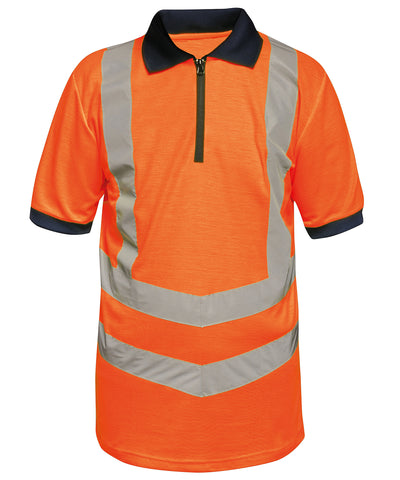 Polo profesional de alta visibilidad | Naranja/Marino