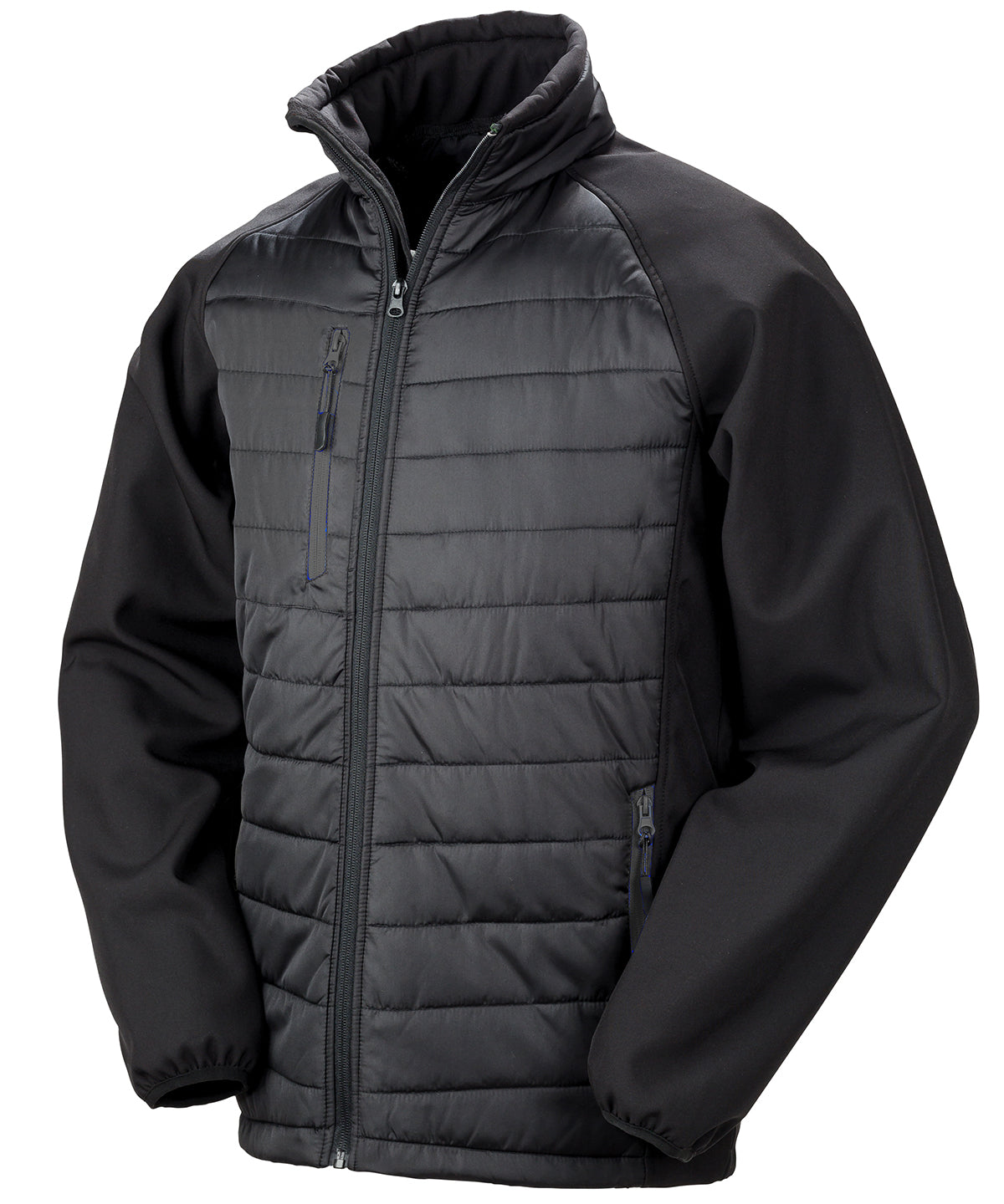 Chaqueta acolchada softshell Compass | Negro/Negro