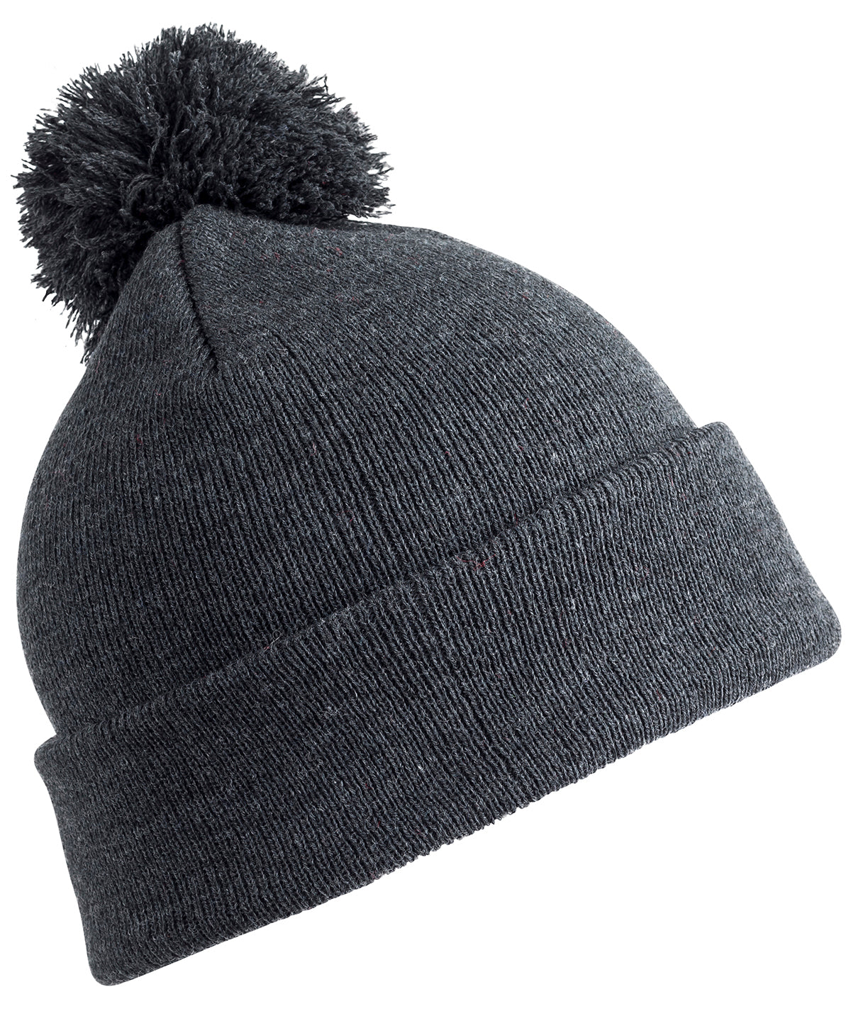 Gorro de lana con pompn para nios | Gris