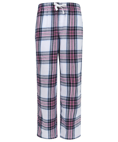 Pantalones de estar por casa para nios de cuadros | Cuadros Blanco/Rosa
