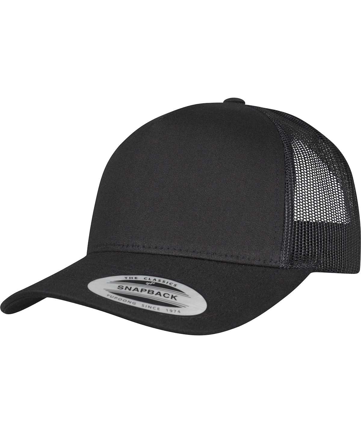 Gorra de camionero retro de 5 paneles (6506) | Negro