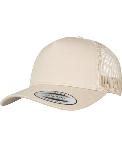 Gorra de camionero retro de 5 paneles (6506) | Caqui