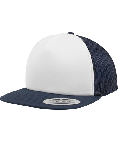 Gorra de camionero de espuma con frente blanco (6005FW) | Azul Marino/Blanco/Azul Marino