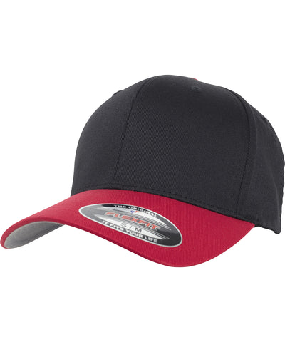 Flexfit lana peinada bicolor (6277T) | Negro/Rojo