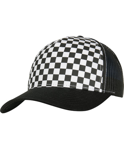 Camionero retro de damero (6506CB) | Negro/Blanco
